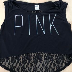 Pink Victoria Secret Black Top